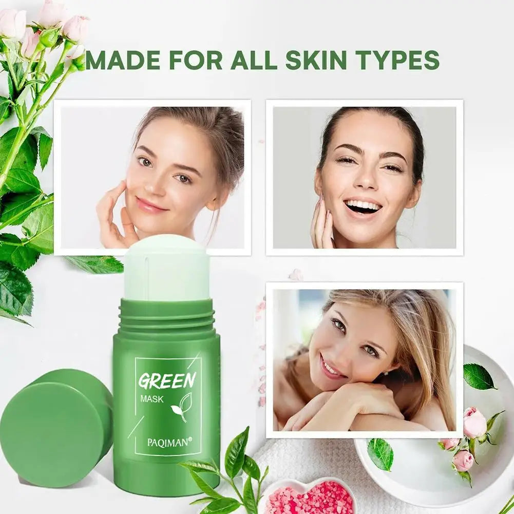Green Tea Cleansing Stick Mask Face Clean Mask Shrink Pores Smoothing Skincare Moisturizing Deep Cleansing Mask Skin Care